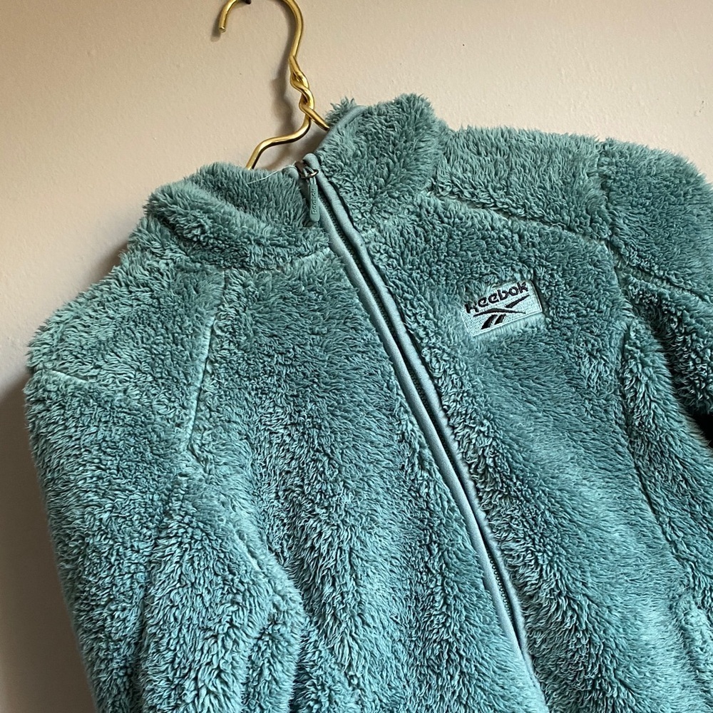Reebok girls Teal Fleece Zip-Up Hoodie - Picture 4 of 10